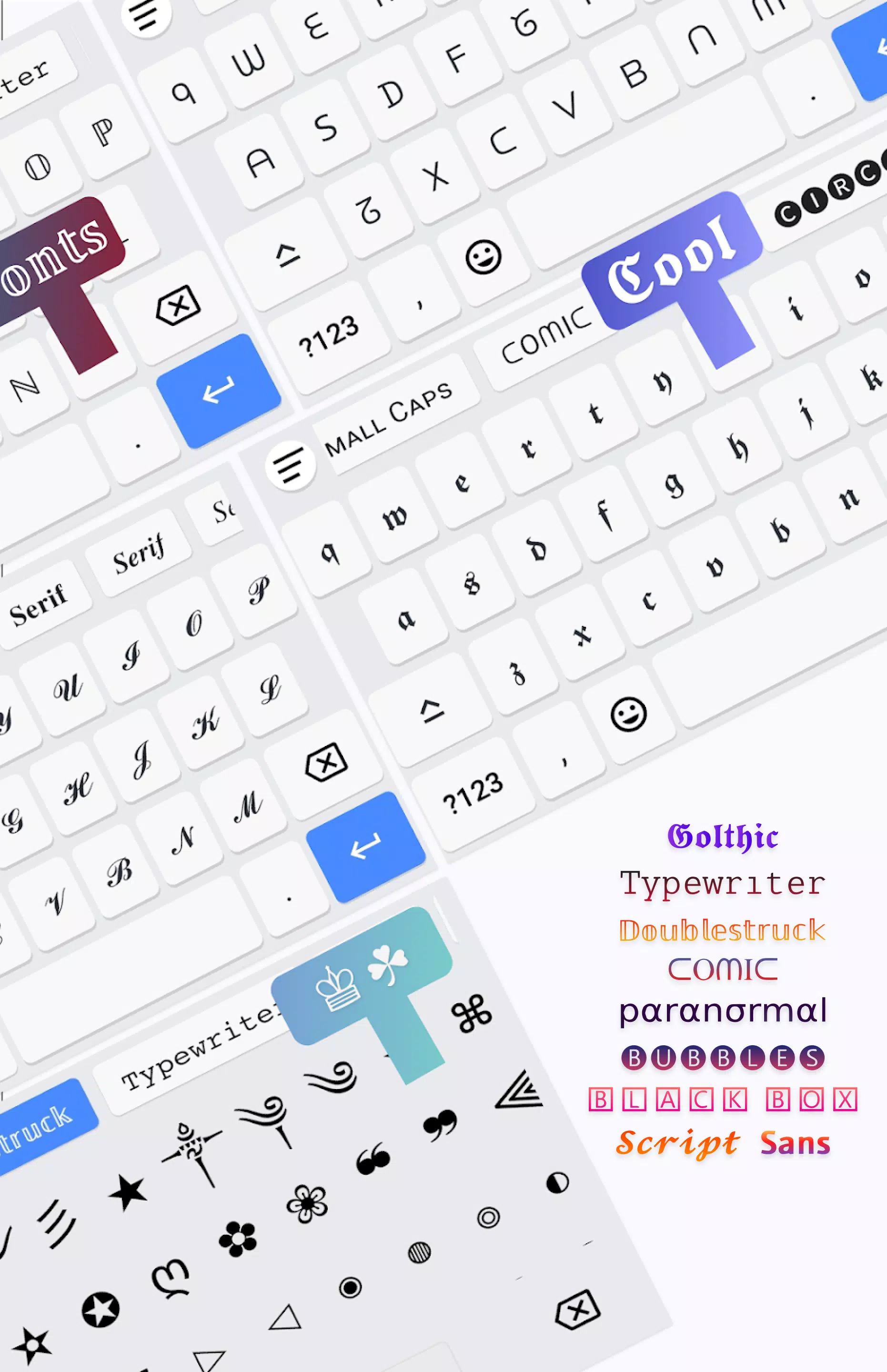 Fonts Aa - 字体键盘&表情符号應用截圖第2張