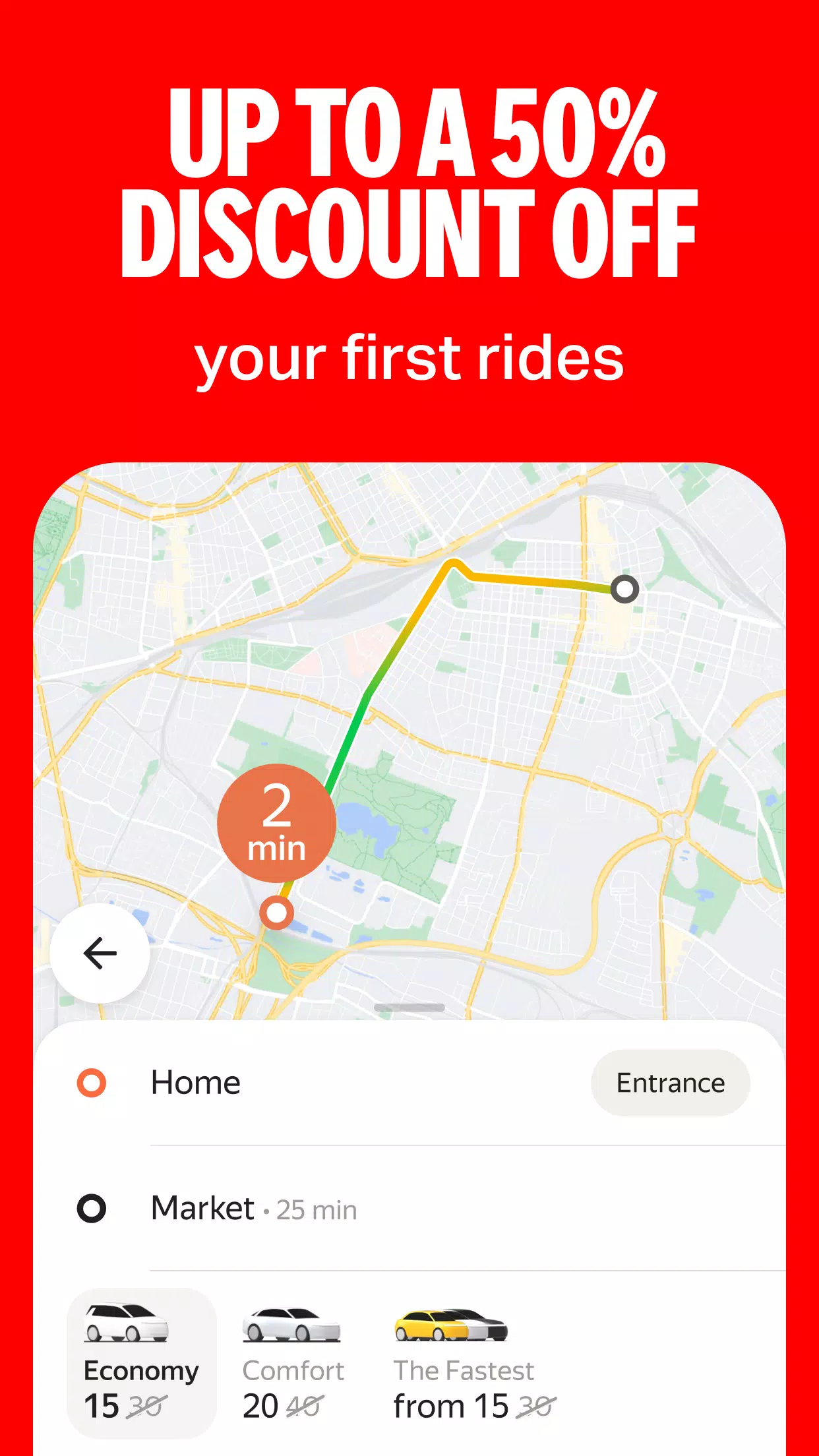 Yango — pede uma viagem na app Captura de tela 2