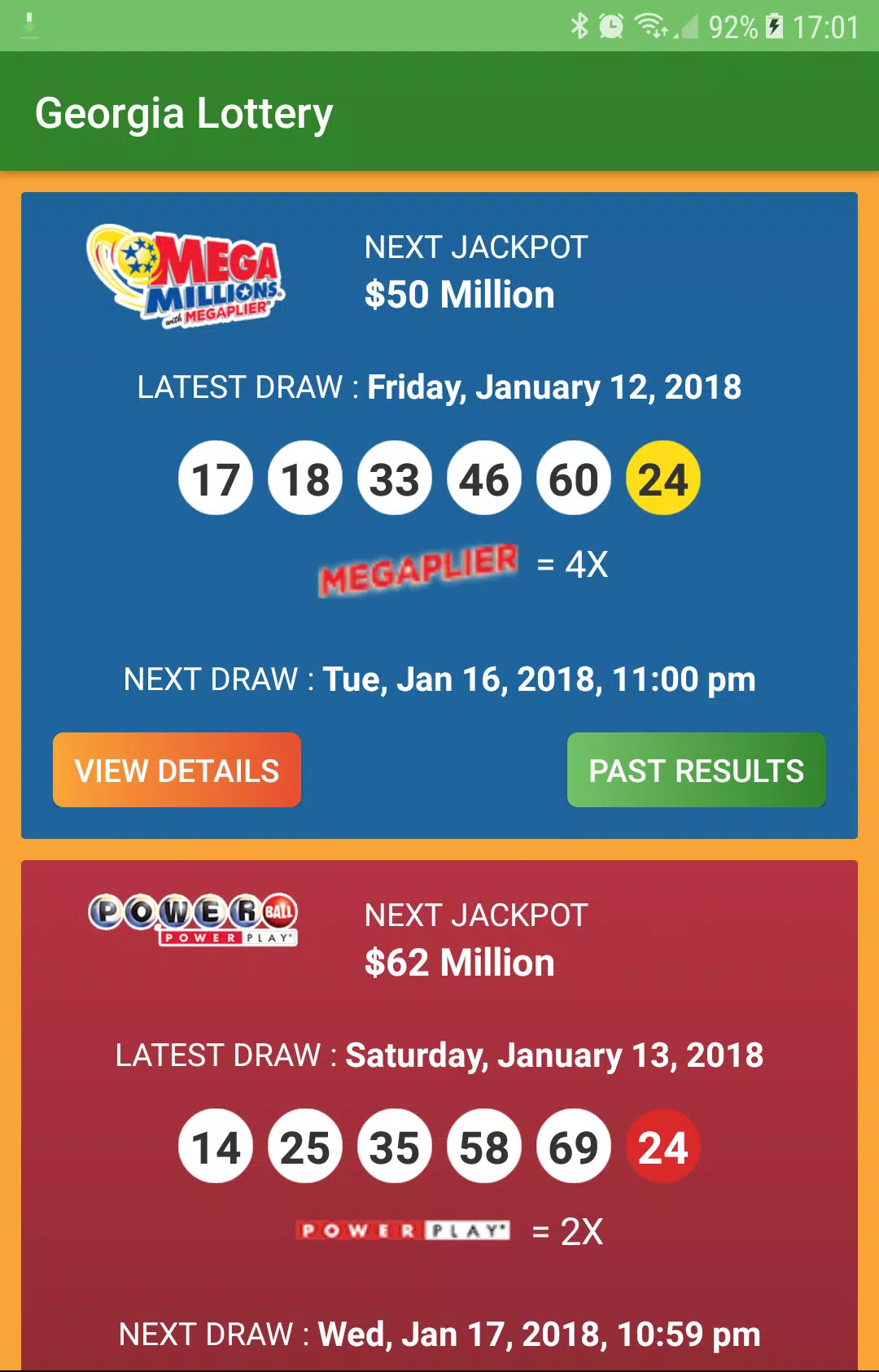 Georgia Lottery Results ဖန်သားပြင်ဓာတ်ပုံ 3