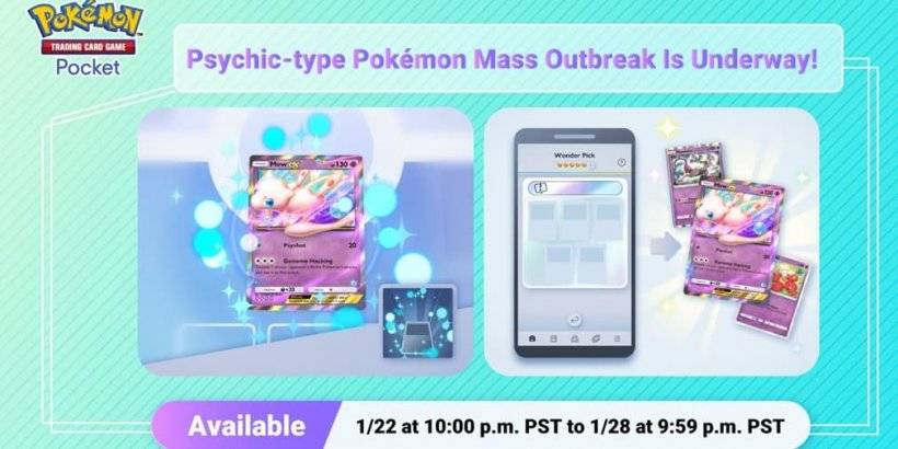 PokémonTCGPocket与Psychic-TypePokémon一起开始了新的大规模爆发活动！