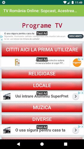 Schermata TV Romania Online: Programe TV 1