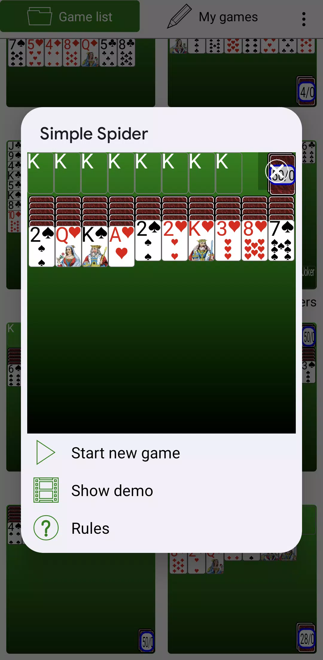 Spider Solitaires應用截圖第2張