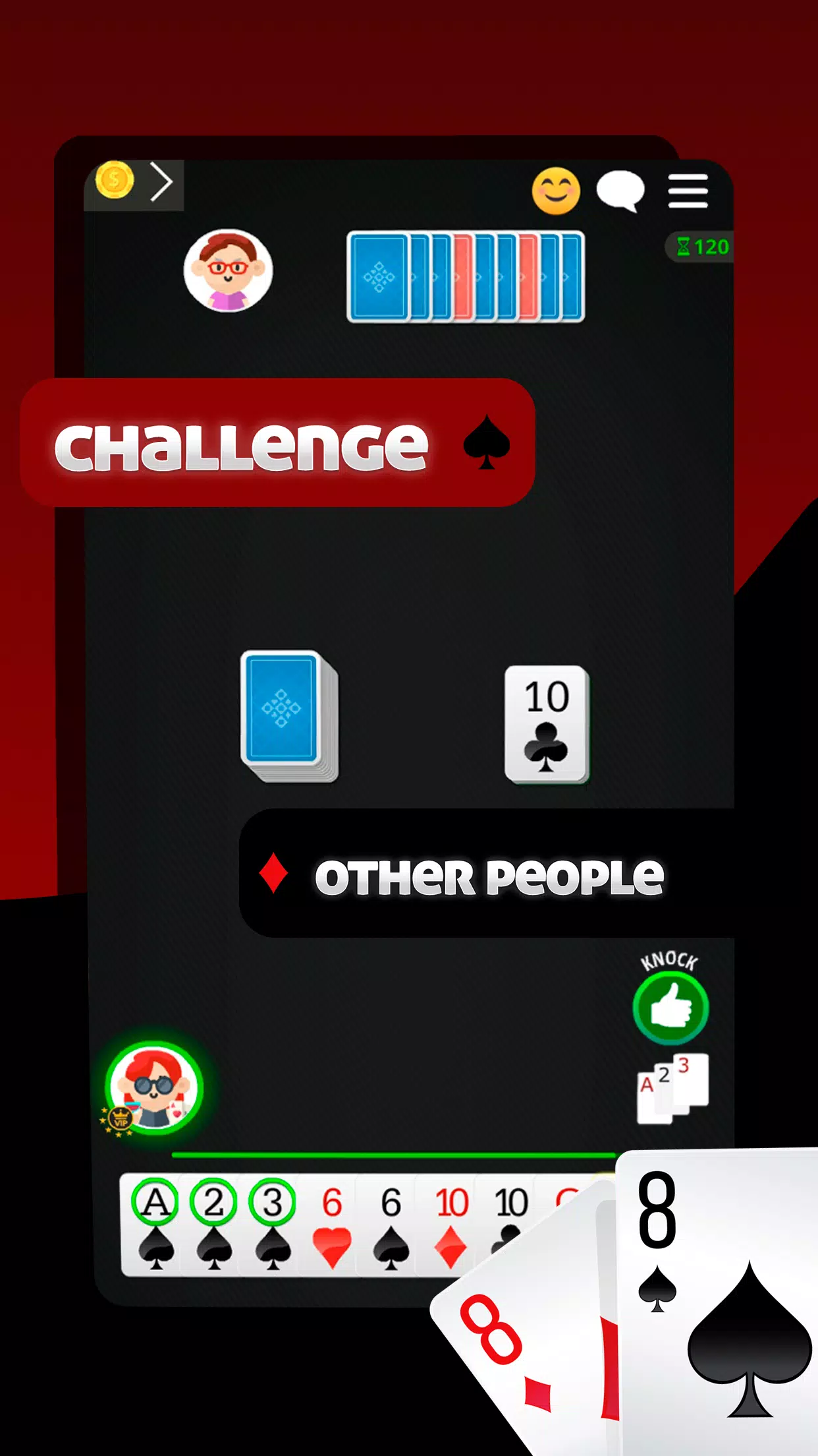 Straight Gin Rummy Online Скриншот 3