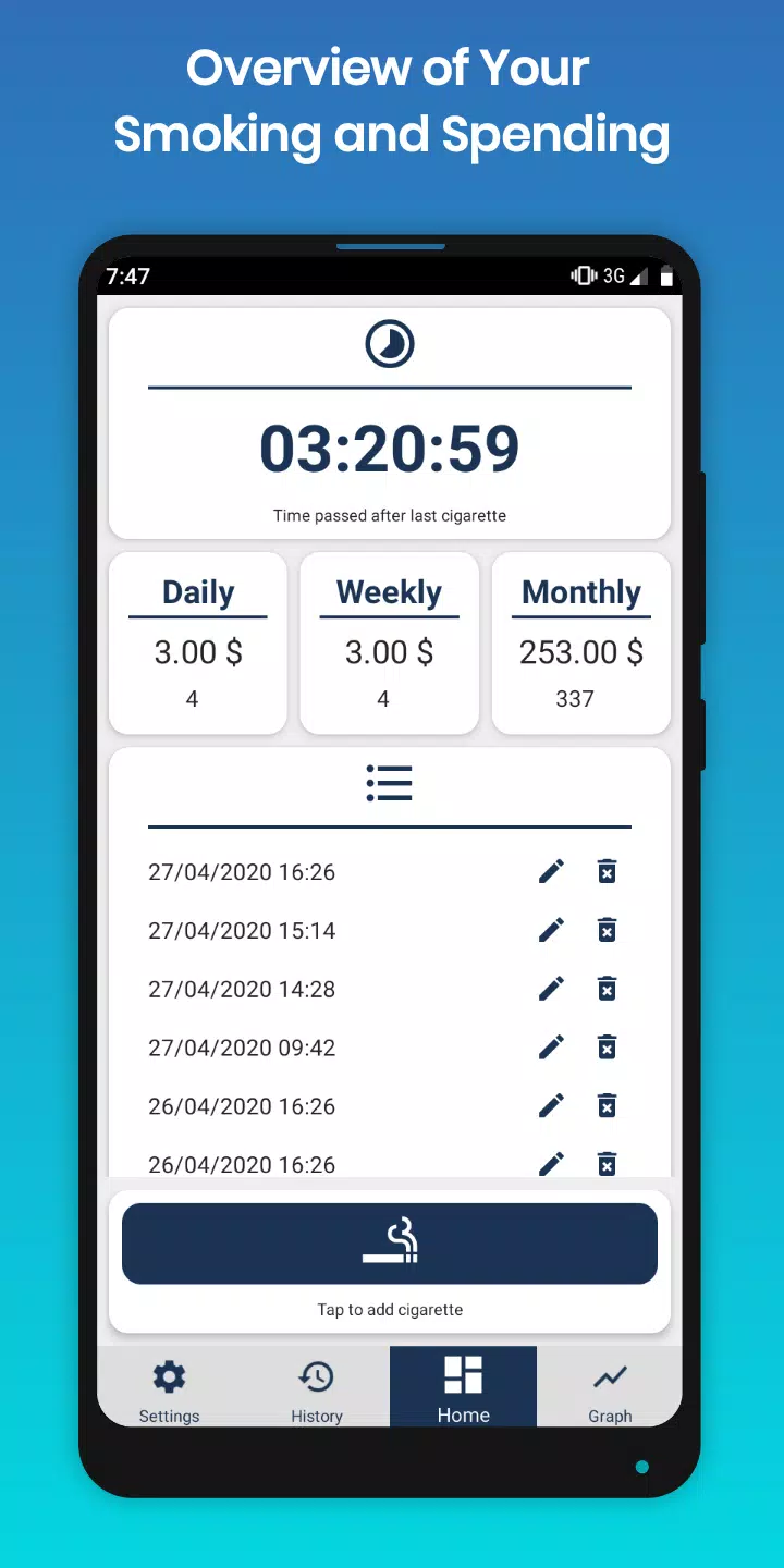 Cigarette Counter and Tracker Ảnh chụp màn hình 2