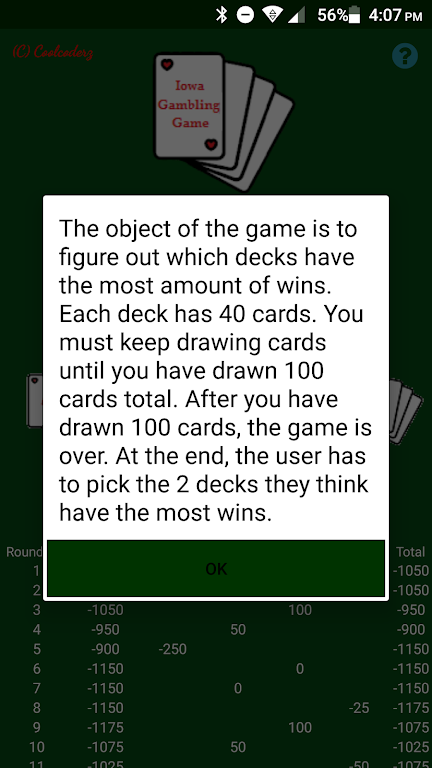 Iowa Gambling Game: Decision Making With Cards应用截图第2张