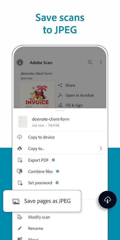 Adobe Scan: PDF Scanner, OCR Mod Tangkapan skrin 4