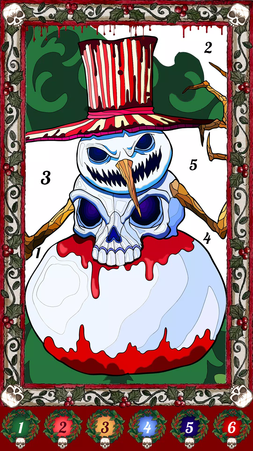 Dark Christmas Coloring Game Schermafbeelding 3