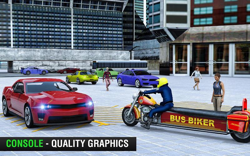 Bus Bike Taxi Bike Games ဖန်သားပြင်ဓာတ်ပုံ 1