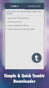 Photo & Video Explorer and Downloader for Tumblr Schermafbeelding 1