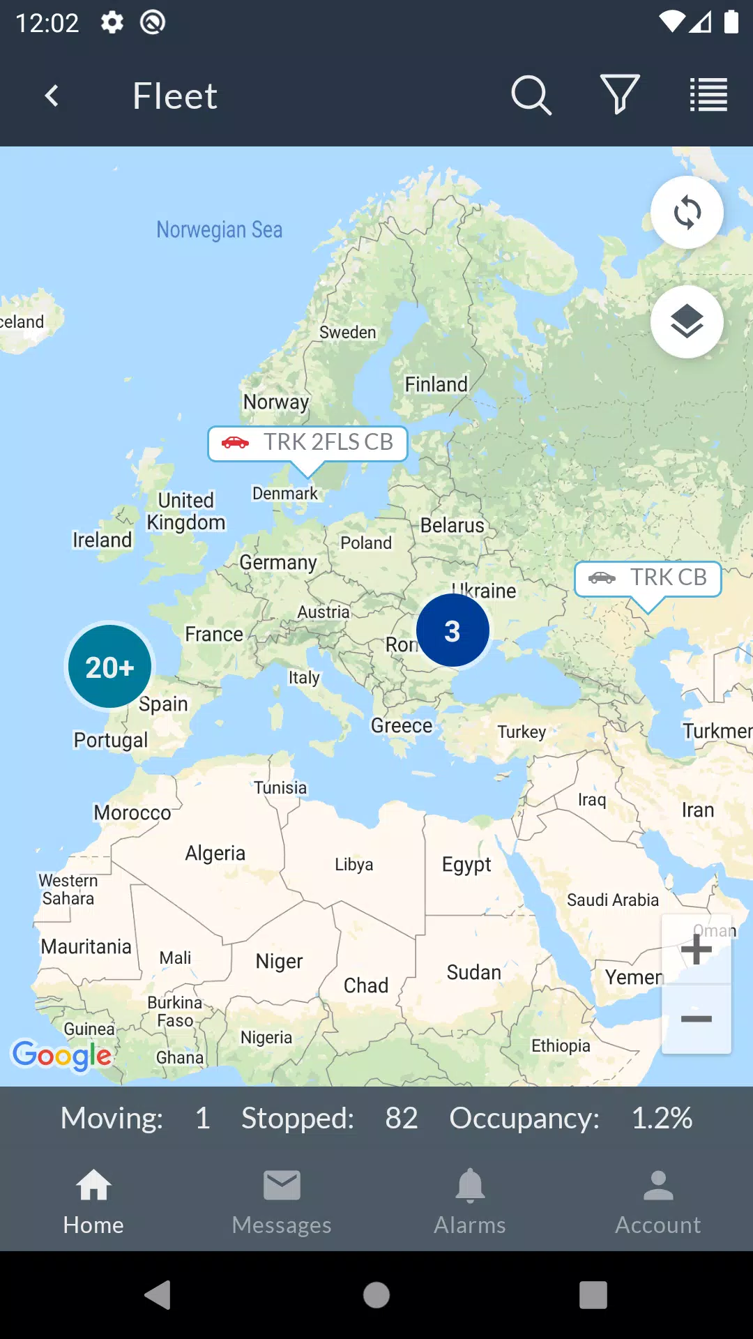 Schermata Frotcom Fleet Manager 2