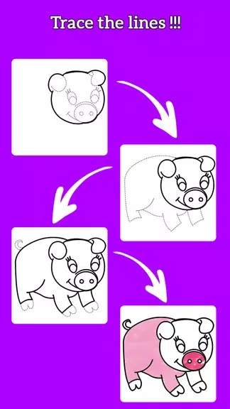 Learn To Draw Animals - Steps Captura de pantalla 3