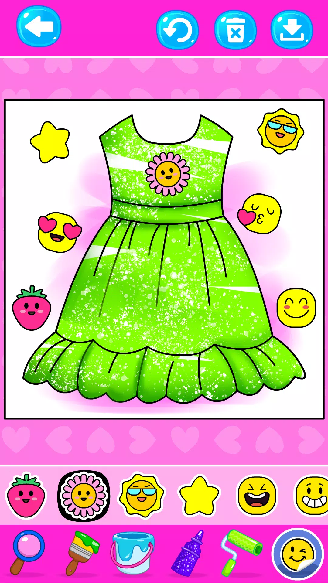 Girls Glitter Dress Coloring Zrzut ekranu 4