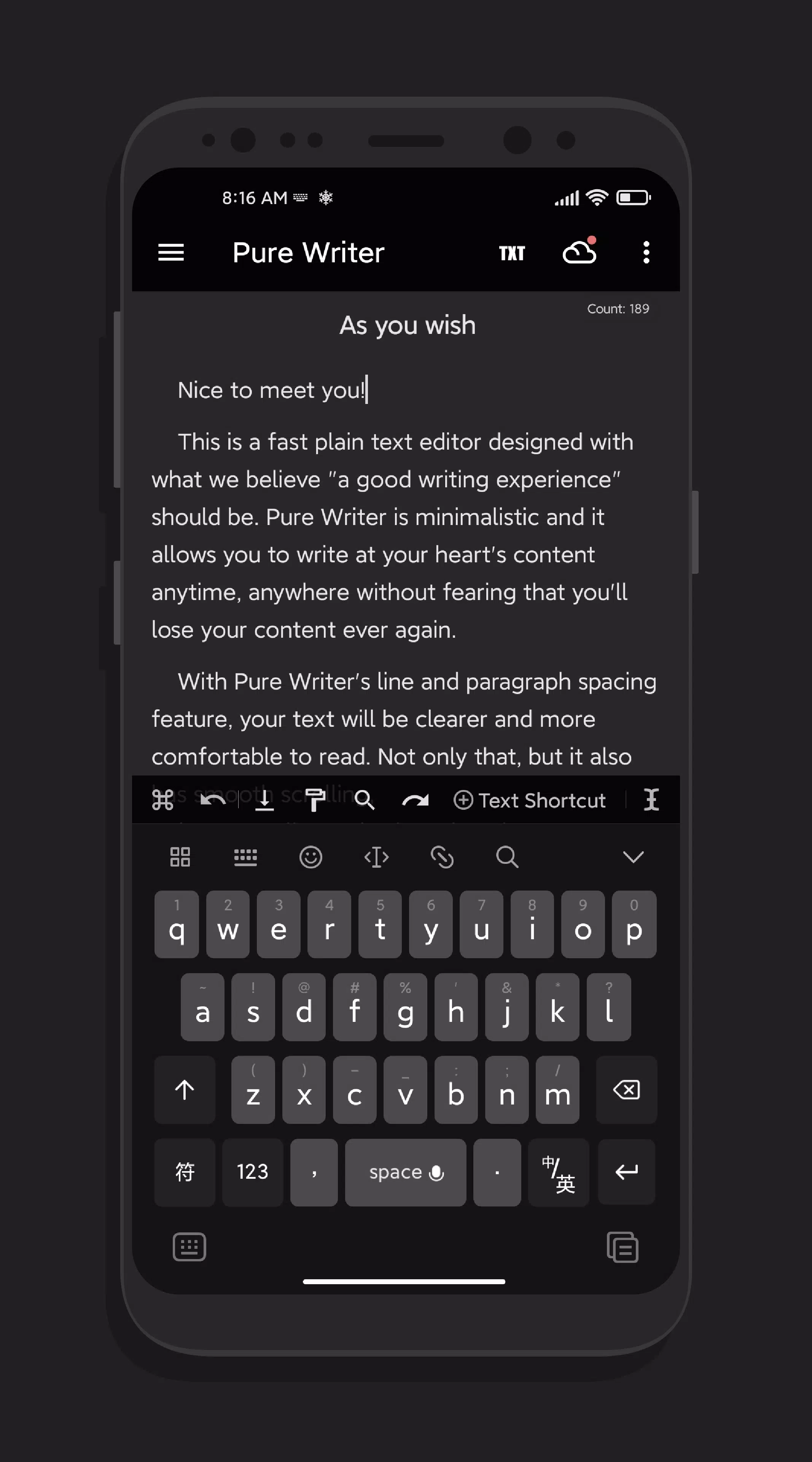 Pure Writer Screenshot 1