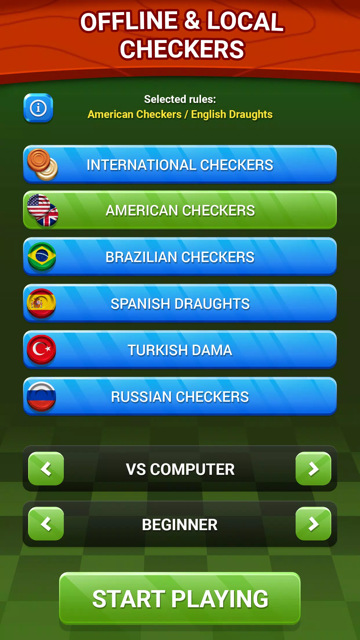 Checkers - Online & Offline स्क्रीनशॉट 4