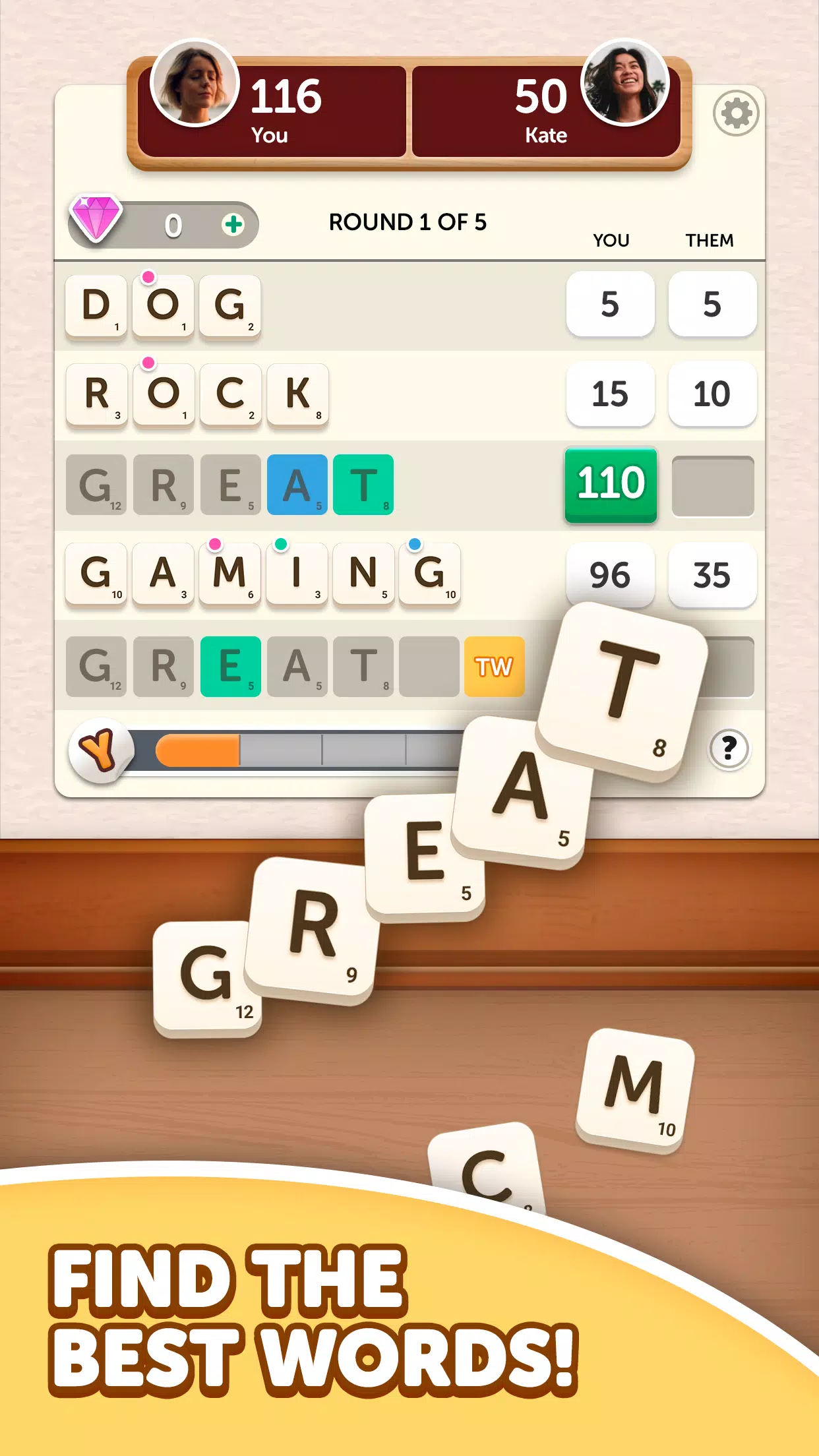 Word Yatzy - Fun Word Puzzler Ekran Görüntüsü 1