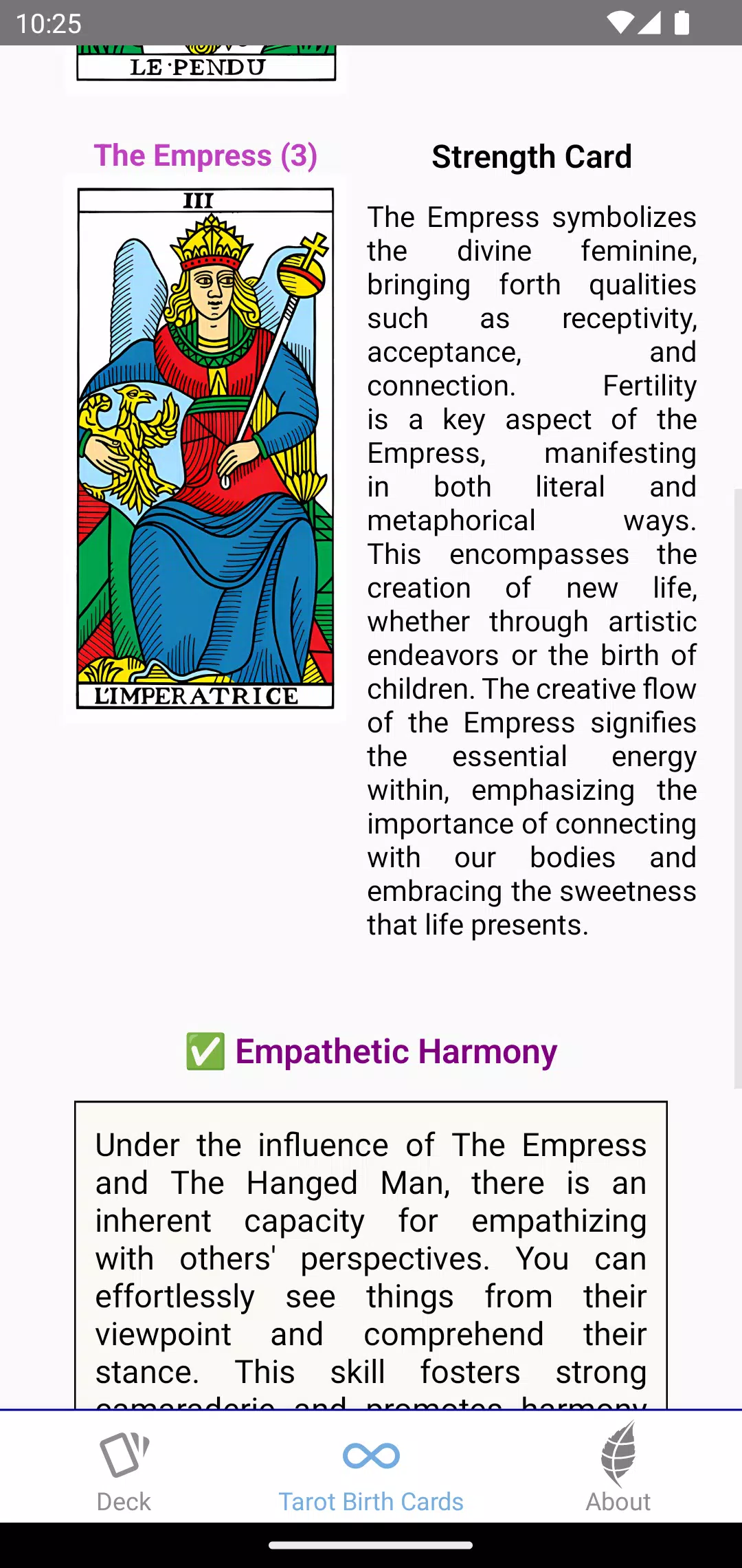 Tarot Birth Cards Скриншот 4