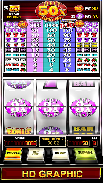 Triple Fifty Times Pay - Free Vegas Style Slots Screenshot 3