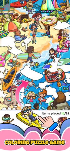 Sticker book & coloring puzzle Captura de tela 3