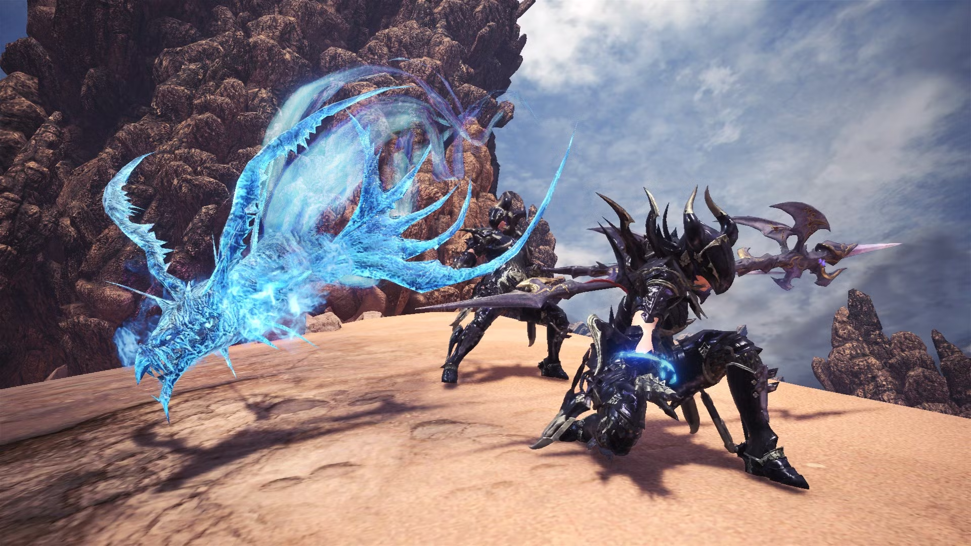 Drachen -Rüstung aus der FFXIV -Zusammenarbeit in Monster Hunter World