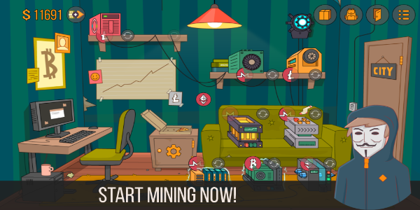 Bitcoin miner: Idle Simulator スクリーンショット 1