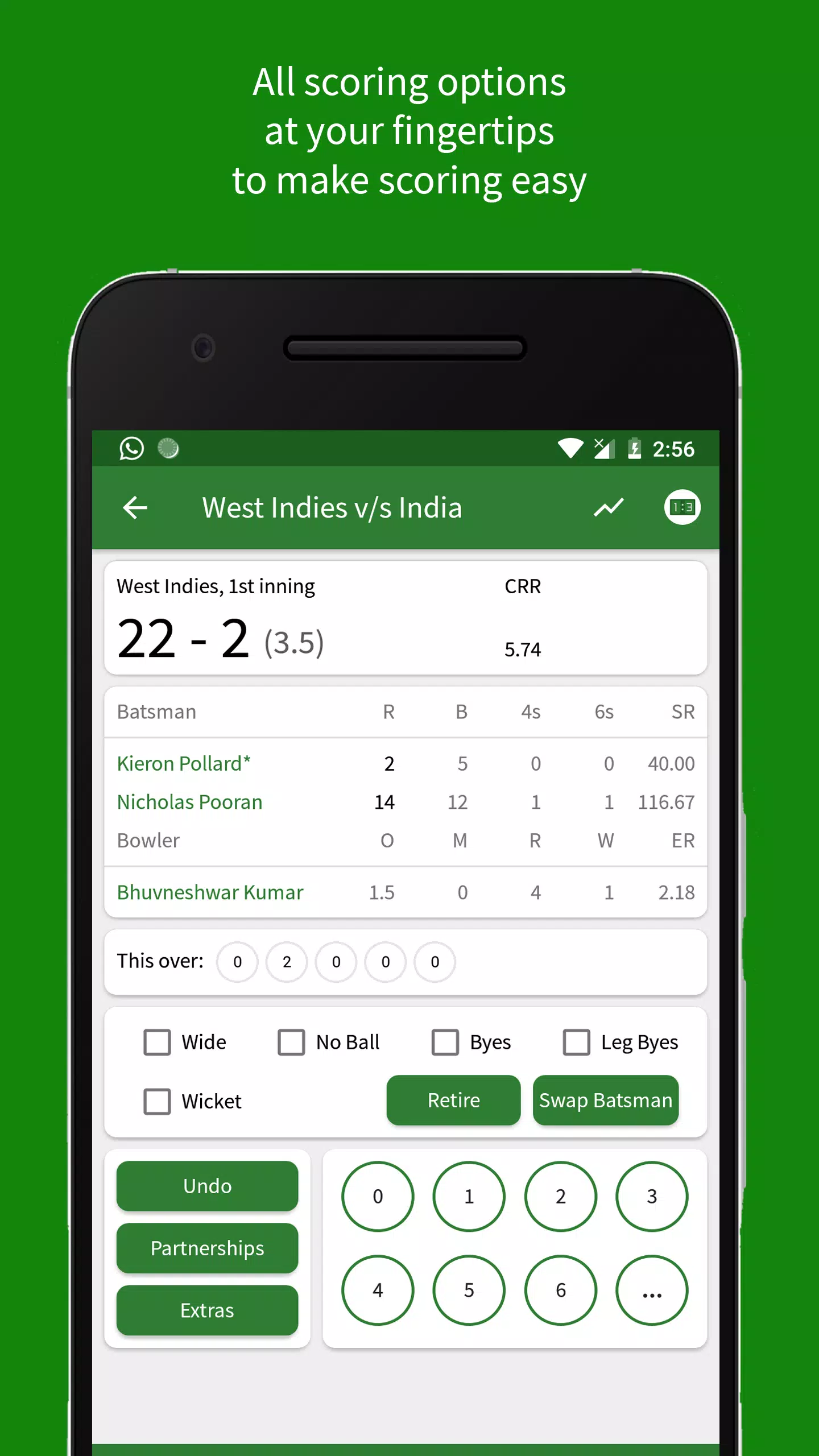 Cricket Scorer Capture d'écran 2