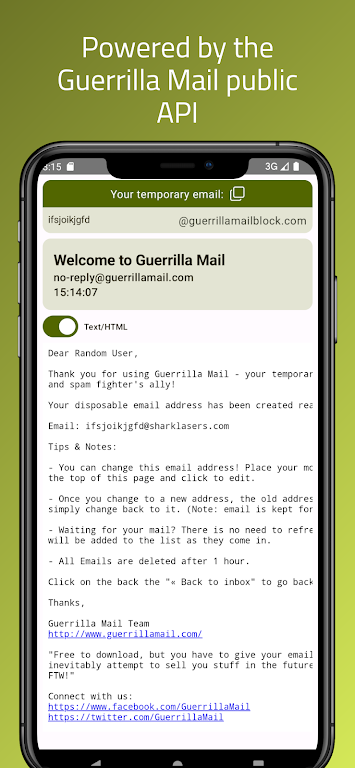 Guerrilla Mail - Temp Mail Ảnh chụp màn hình 2