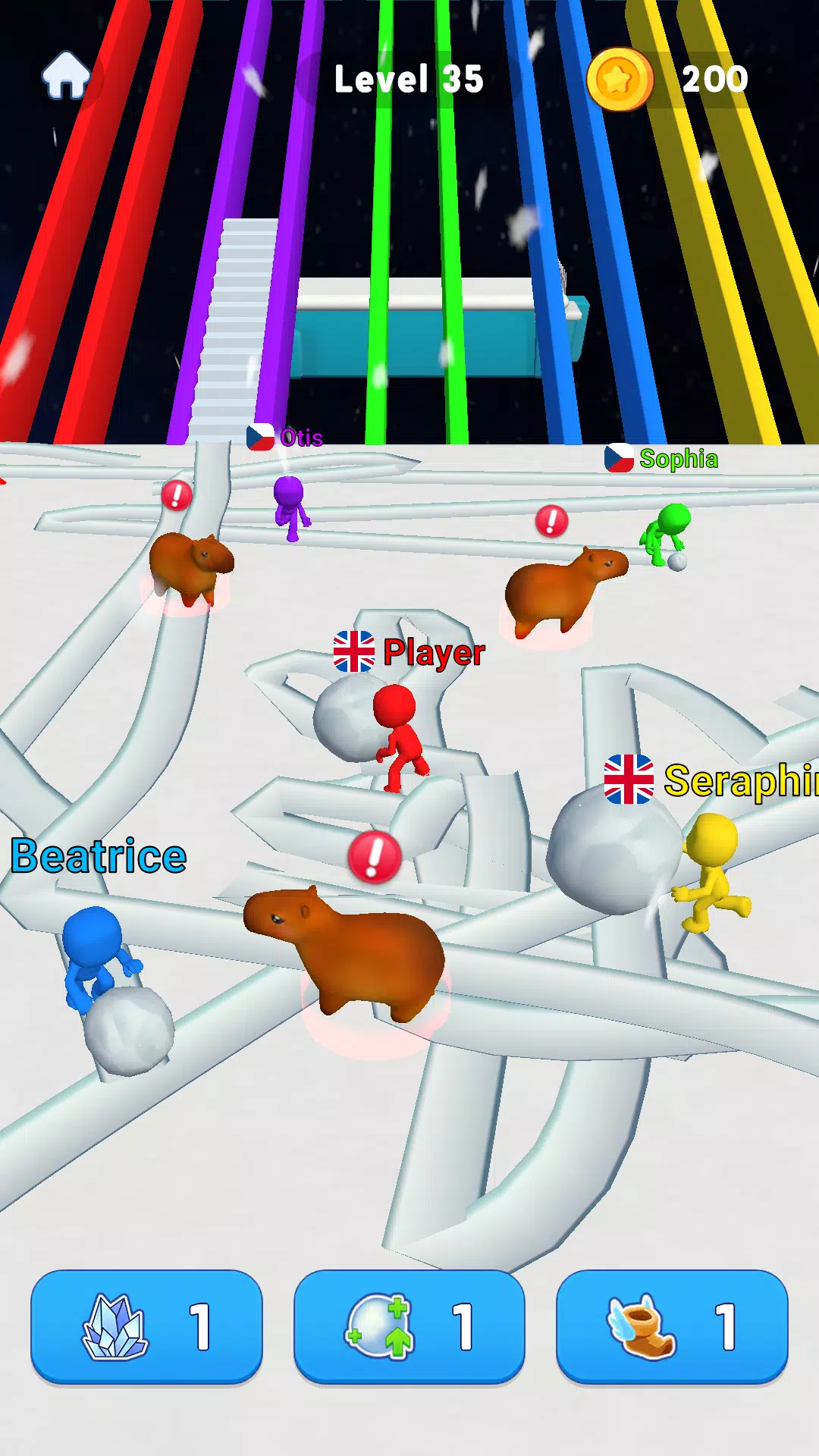 Schermata Snowball Race 3D: Ice Bridge 3