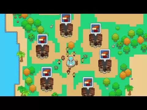 Capture d'écran du gameplay de *Idle Goblin Valley* montrant des personnages gobelins dans leur village