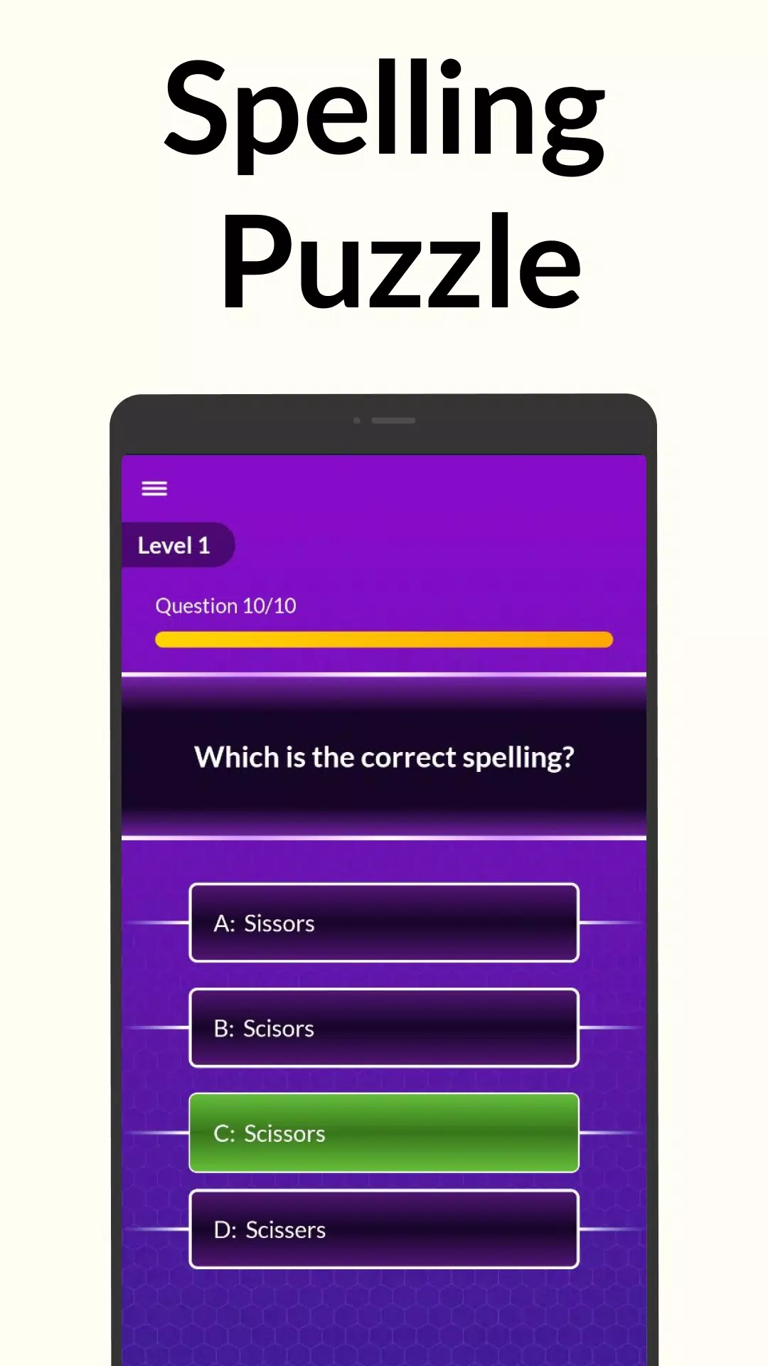 Schermata Spelling Bee: Spelling Quiz 3