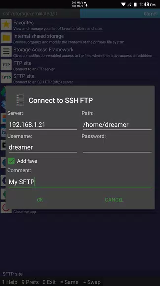 SFTP plugin to Ghost Commander Captura de pantalla 1