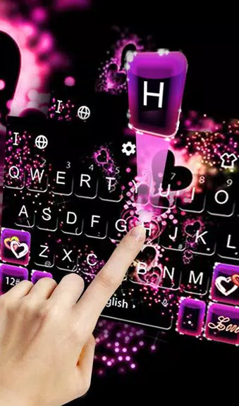 Sparkling Purple Heart Keyboard Theme Screenshot 1