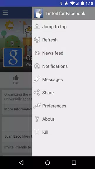 Tinfoil for Facebook スクリーンショット 2