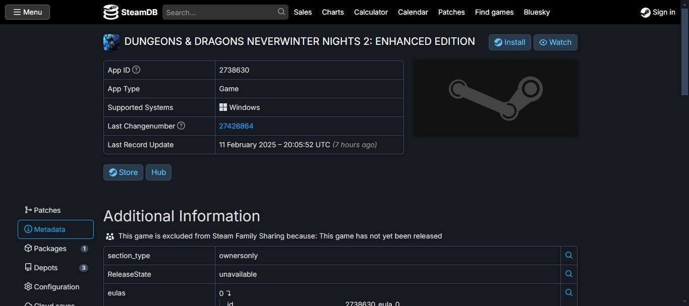 Data miners found the Steam page of Neverwinter Nights 2 remaster