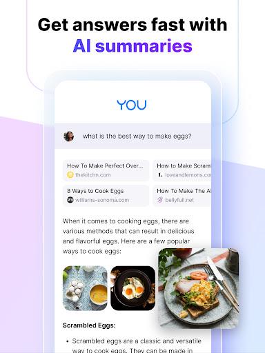 Schermata You.com AI Search and Browse 3