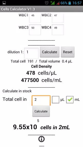 Cells Calculator स्क्रीनशॉट 2