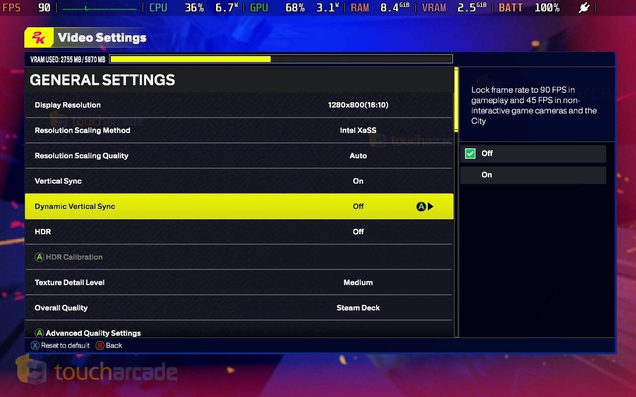 Captura de tela do modo offline NBA 2K25