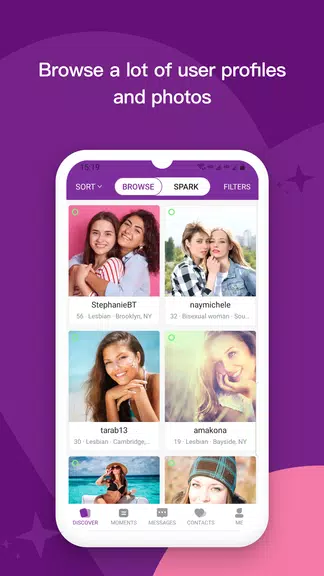 Les: Lesbian Dating & Chat App ဖန်သားပြင်ဓာတ်ပုံ 3