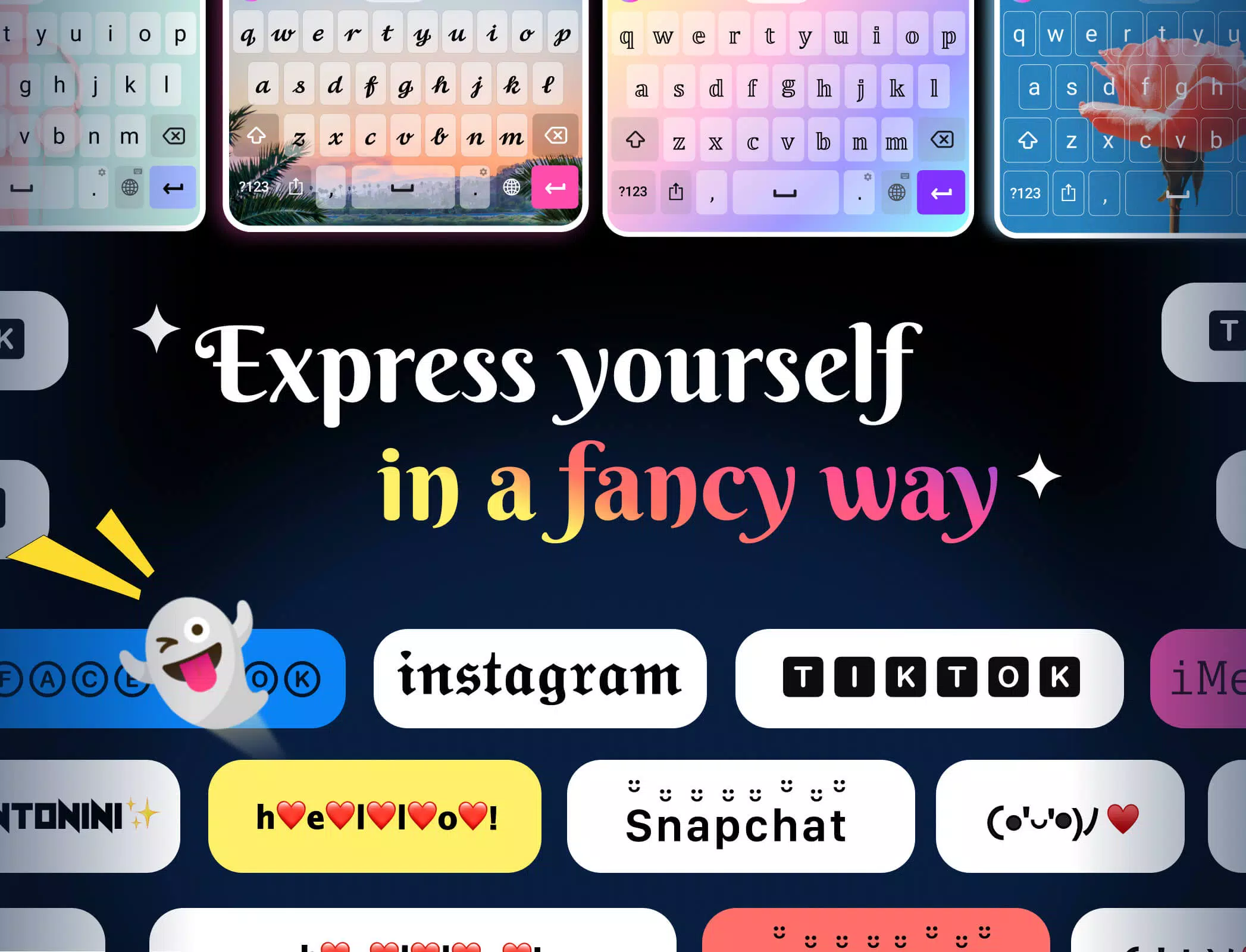 Fonts Keyboard Themes & Emoji ဖန်သားပြင်ဓာတ်ပုံ 1