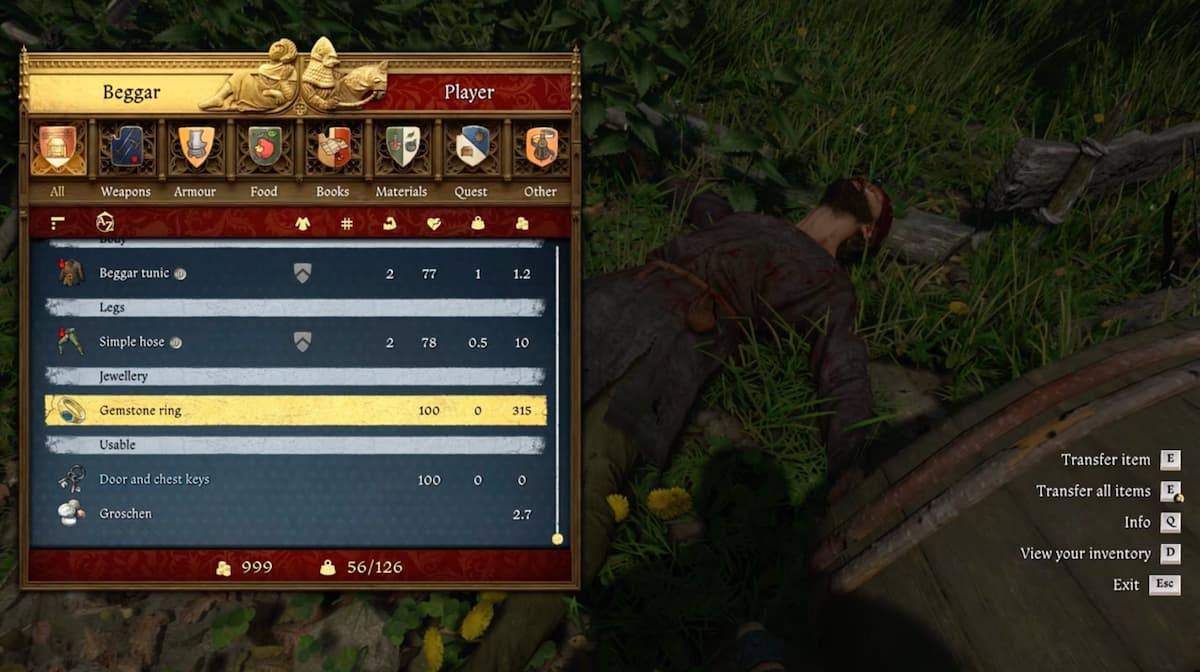 Wandering Drunk's Keys in Kingdom Come: Deliverance 2