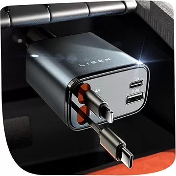 Lisen汽車充電器，可伸縮電纜低於$ 15