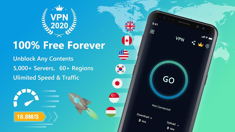 Free VPN Super™ -Fast & Secure Tangkapan skrin 1