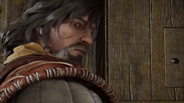 NPC dialogue scene in Blades of Fire