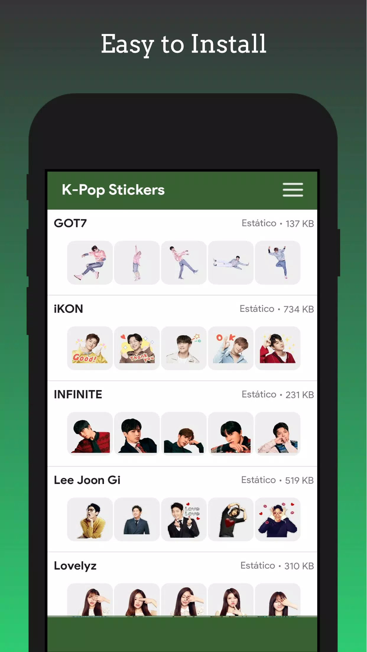 Stickers - KPop Korean BT24應用截圖第3張