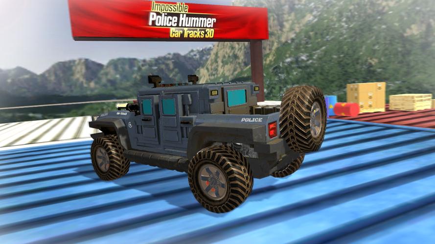 Impossible Ramp Hummer Car 3D Capture d'écran 3