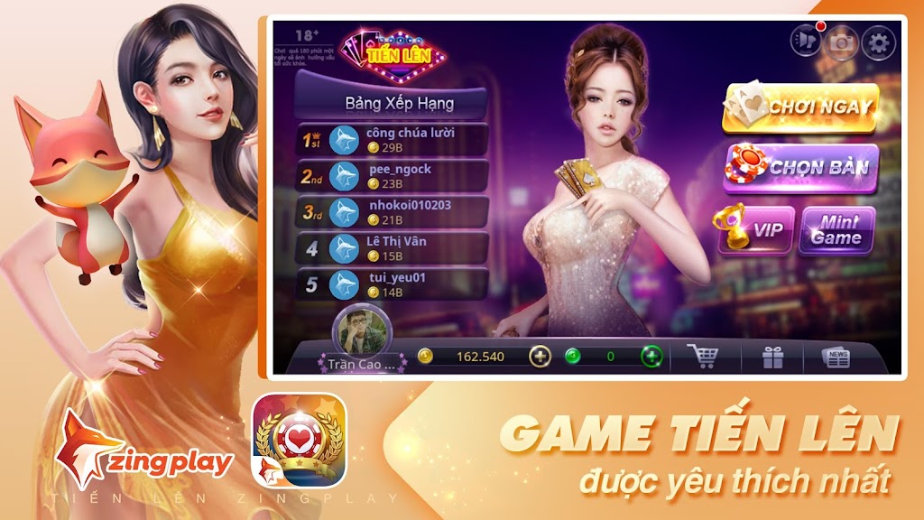 Schermata Tiến lên Miền Nam - Tiến Lên - ZingPlay 1