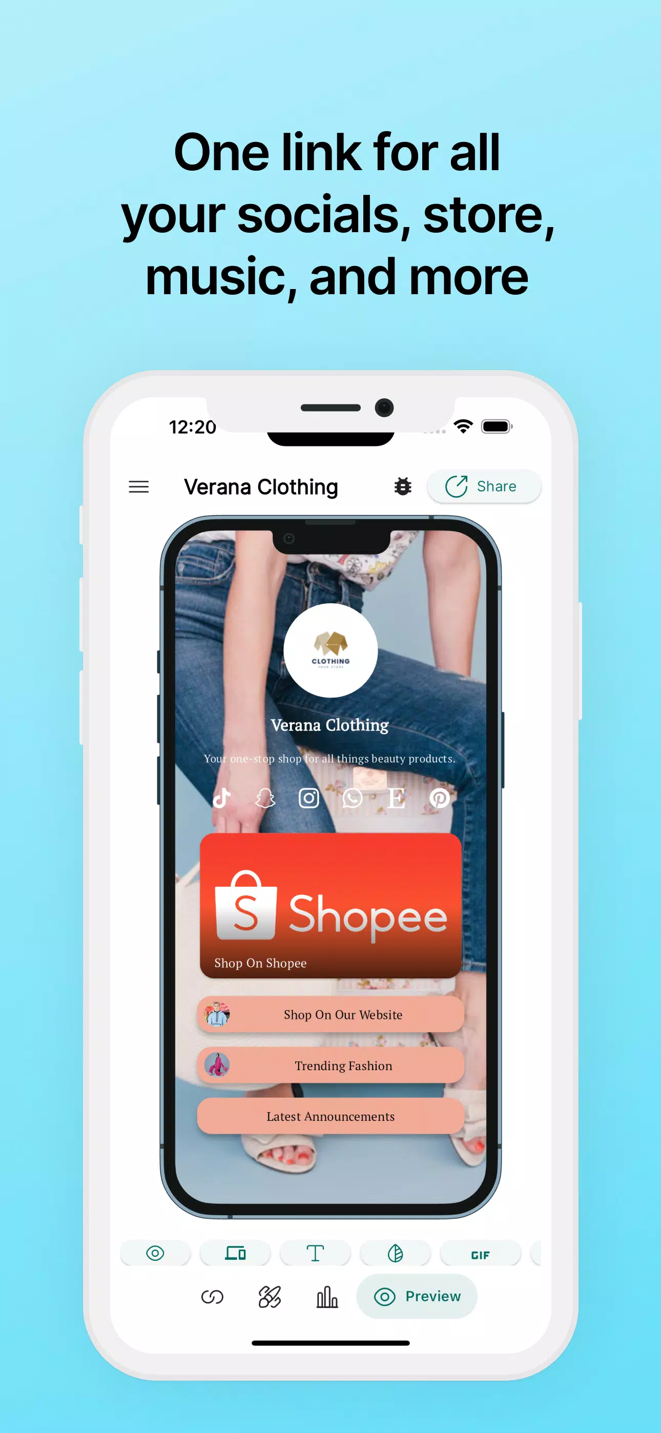 Linktree in Bio Site: NexLink Скриншот 1