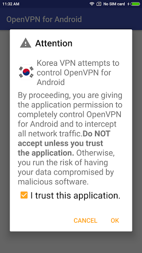 Korea VPN - OpenVPN軟體插件 (跨區)應用截圖第1張