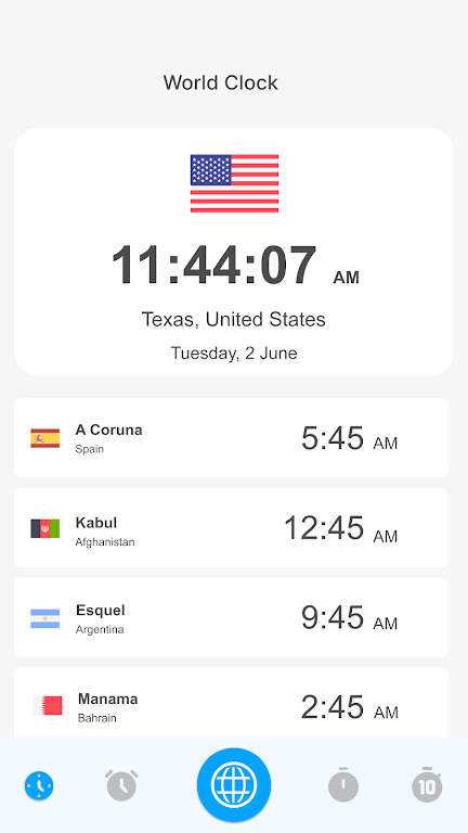 World Clock – World time clock Capture d'écran 1