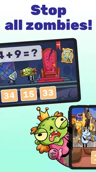 Math games: Zombie Invasion ဖန်သားပြင်ဓာတ်ပုံ 2