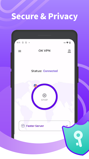 OK VPN - Secure & Fast Proxy Tangkapan skrin 1